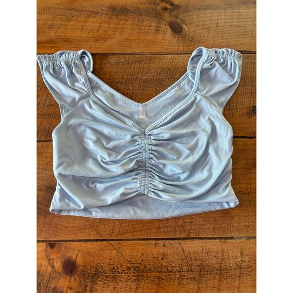 Womens Free People Movement Light Blue Breathe Deeper‎ Crop Tank Size Large - Picture 1 of 9